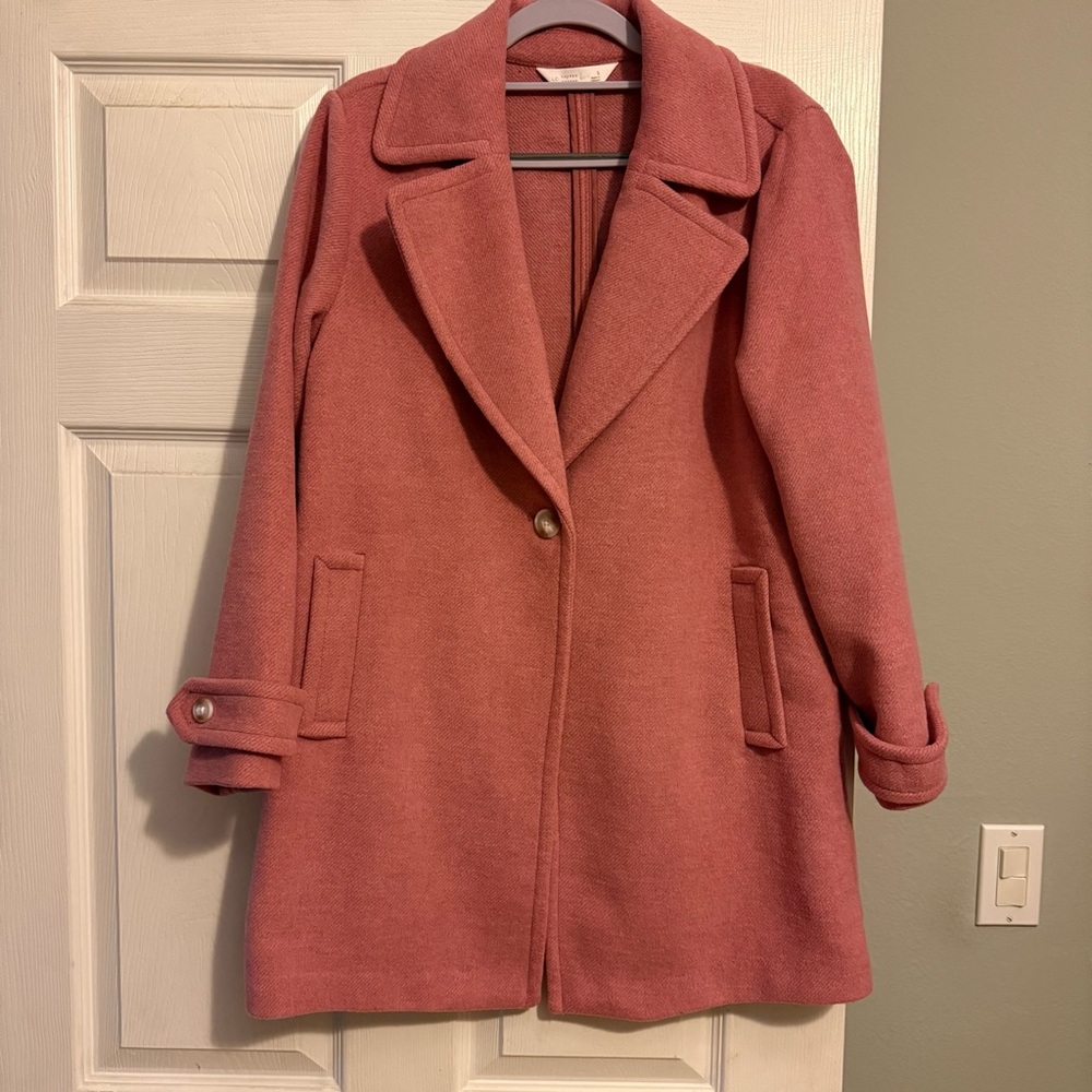 Lauren Conrad long pink coat